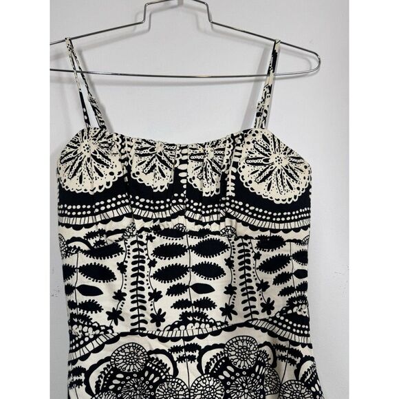 Nightway Womens Swing Dress With Crinoline Skirt Adj Straps Abstract Print Sz 10 - Picture 5 of 16